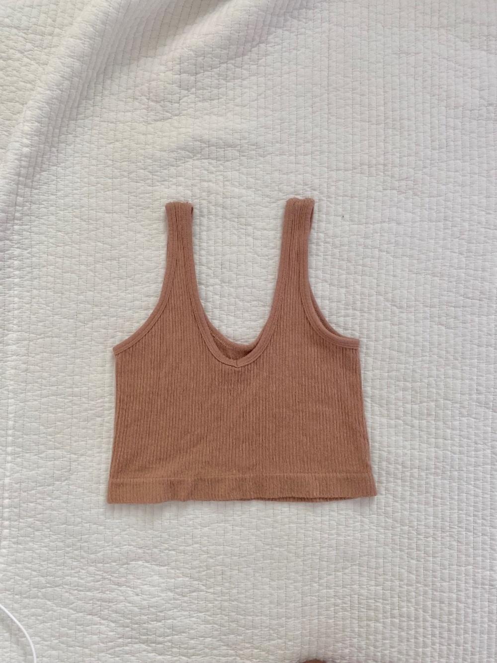 light brown ribbed Urban Outfitters tank top